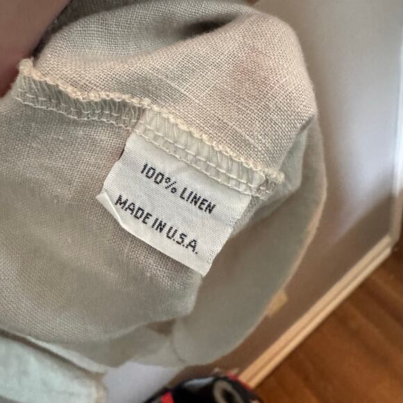 BRYN WALKER Beige Linen Short Sleeve Blouse Size Small Casual summer spring - Picture 5 of 7